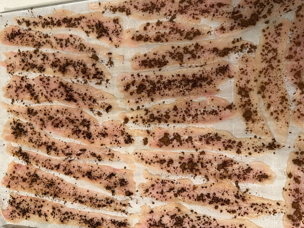 Chicken Breast Jerky 8oz w Turkey Tail Mushroom Extract Powder